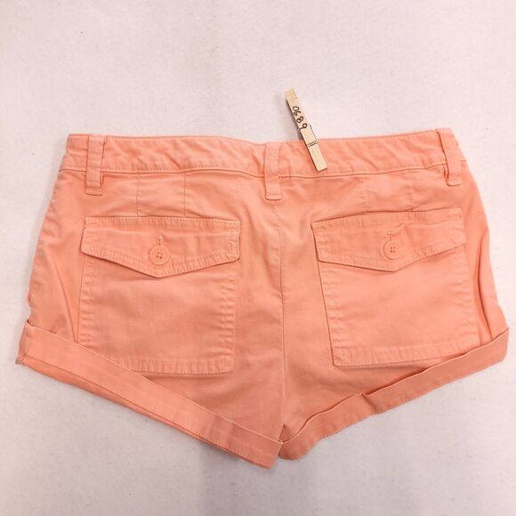 Victoria's Secret Button Zip Light Wash Chino Short Shorts Womens Size 4 Orange - Picture 8 of 10
